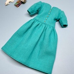 ターコイズブルーのワンピース ドール服 服 22cmドール