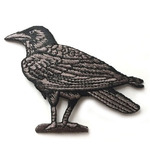 アップリケワッペン カラス UI 烏 鳥 からす ハシブト 野鳥 バード とり W-0976