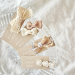 上質なリバティのダブルリボン | 【one & only 】Baby clip quartetto ─ A ─ ベビーヘアクリップ4つセット | セミオーダーだから世界で一つ♡