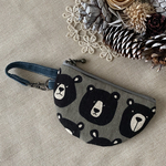 ミニポーチ 半月のかたち ミニ持ち手付き