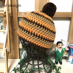 ☆SALE☆ 大人用 ブラウンナチュラル ボンボンニット帽