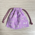 ハンドメイド ☆ 15×17 小さな巾着袋 お守り袋 ミニ巾着 リボン