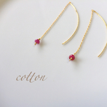 【再販】小さなルビーのピアス&イヤリング
