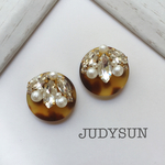 べっ甲×リーフビジュー