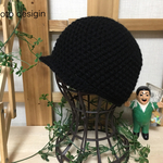 ☆SALE☆ 大人用 ブラックAタイプ つば付きニット帽
