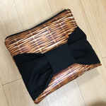 【バスケット柄】リボンオムツポーチ&お尻ふきポーチ(2way)受注生産