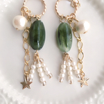 ドロップビーズピアスorイヤリング(緑)