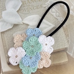 送料無料♡コットン夏糸で編んだ 小さなお花いっぱいヘアゴム