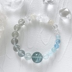 O様専用ページ アクアマリン グリーンアメジスト ホワイトガーデン セリサイトインクォーツ ホワイトルチルマイカ アイリス水晶 天然石ブレスレット パワーストーンブレスレット