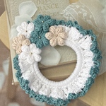 送料無料♡コットン夏糸で編んだ お花いっぱいシュシュ