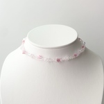 星⭐️ビーズネックレス キャッツアイ ピンク