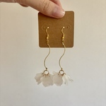 【500円セール】すりガラス風 フックピアス ゴールド ホワイト ウェディング ブライダル 大ぶり ピアス イヤリング変更可 ワンコイン