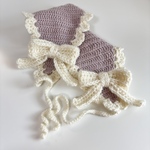 ヘッドドレス リボン フリル ヘアアクセサリー ヘアバンド ロリータ 編み物 クロシェ