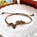 ブレスレット アンクレット ミサンガ 2WAY 金属アレルギー対応 つけっぱなし カーキ ブラウン サージカルステンレス SUS316 アクリルビーズ マクラメ コーヒー豆 秋