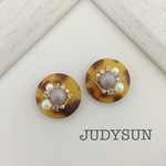 べっ甲×グレージュパールmix