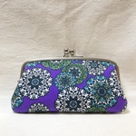 猫の結晶柄の親子がま口長財布