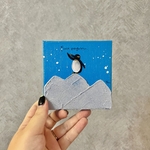 原画『polar bear』10㎝×10㎝ 絵画/アクリル画/テクスチャーアート/アート/キャンバス/インテリア