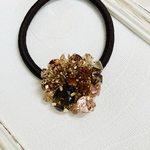 大人のビジューたっぷりヘアゴム 秋カラー スワロフスキー使用