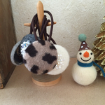 冬のヘアゴム レオパルド柄ボア