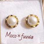 ビンテージボタンパールのピアス