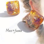 秋のflowerキャンディひし形ピアス(大きいサイズ)