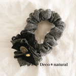 2wayコサージュ付ウールシュシュ*