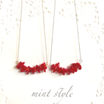 華やかな赤♪天然素材サンゴを使った 華やかな さざれネックレス