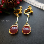 ワイン揺れる雫 イヤリング