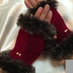 💛toshio123さまオーダー品💛スマホ対応・ハンドウォーマー💛ウール100%純毛・色ワインレッド💛