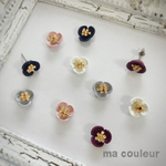 antique petit flower pierce グレー ネイビー ボルドー ピンク ホワイト