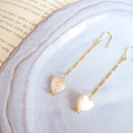 値下げ☆再再販☆リニューアル揺れるハートパールのピアスorイヤリング