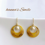 べっ甲風ムーンライトピアス