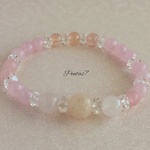 穏やかな恋愛ができる モルガナイトとローズクオーツのブレスレット