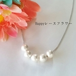 シンプルなコットンパールネックレス