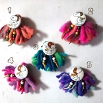 くるみボタンのモフ☆モフブローチ【送料込み!!】