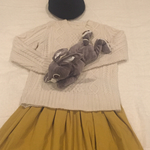 しわ加工コットン タックスカート マスタード