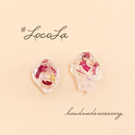 バラ×スターチス×鉱石★ジェンマシリーズ★ピアス★イヤリング