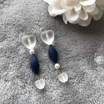 すりガラスのハートピアス/イヤリング