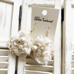 アンティークレースとコットンパールピアス*