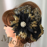 ✾豪華 和装ヘッドドレス 黒金✾