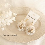 レースとコットンパールのnaturalピアス*