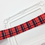 《2m分》赤タータンチェック柄グログランリボン(38mm)-4