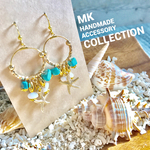 ターコイズ&スターフィッシュ♡フープピアスorイヤリングor樹脂