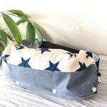 人気の①カラー再販開始✨デニム切替 星柄 エルゴ (抱っこ紐) カバー✨