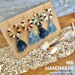 選べる♡ターコイズ&フリンジデニム♡ピアスorイヤリングor樹脂