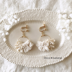 アンティークレースと淡水パールのnaturalイヤリング/ピアス
