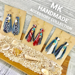 スター♡デニム&バンダナタッセル ピアスorイヤリングor樹脂