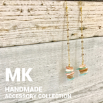 キラキラロングチェーン&カラフルターコイズ♡ピアスorイヤリングor樹脂