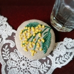 刺繍ブローチ*ミモザ*