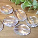 オーバルクリアアクリルビーズ大ぶり(6個)